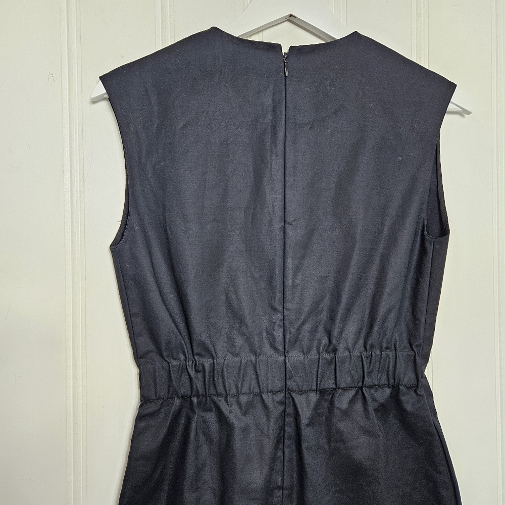 Everlane Black Fit Flare Dress Sleeveless Crew Neck Pockets Size 0 - Picture 7 of 12